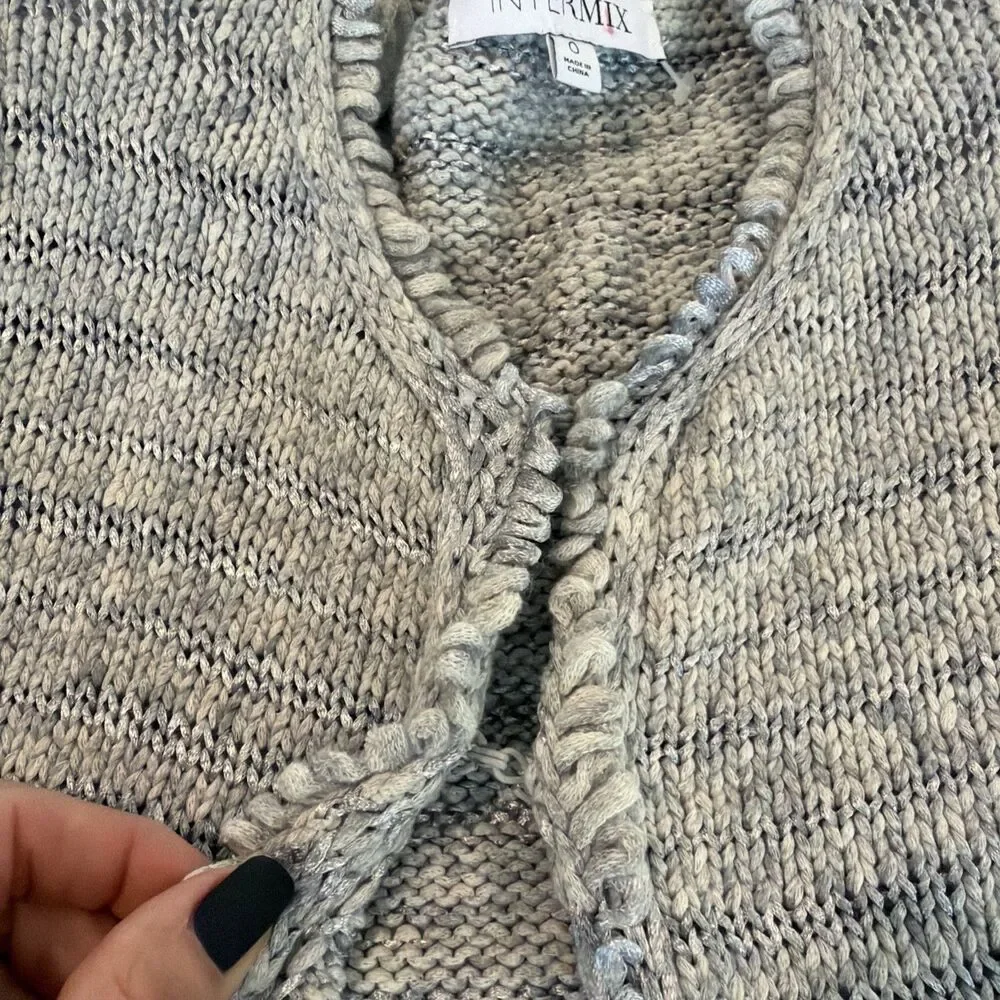 Intermix Kaia Knit Open Front Cardigan 0 Old Money French Girl Country Club Prep